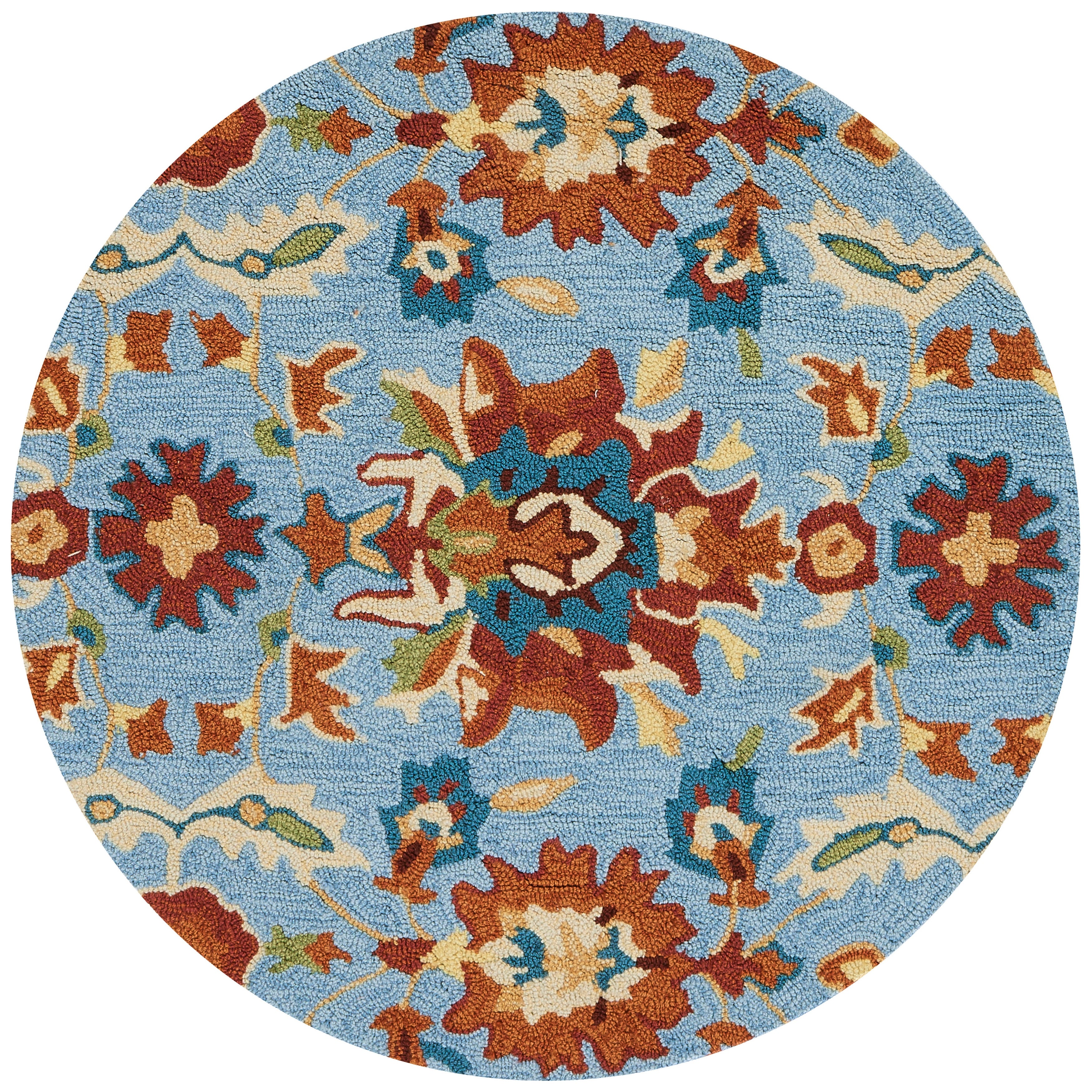Alexander Home Charlotte Handhooked Floral Area Rug 3' x 3' Round