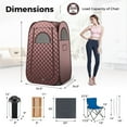 thumbnail image 3 of Gymax Portable Home Sauna Full Body Steam Sauna Tent w/ 3L Steam Generator Coffee, 3 of 10