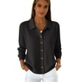 thumbnail image 4 of Cardigan Sweaters for Women, Long Sleeve Lapel Collared Knitwear, Button Down Tops for Winter Outerwear 2026 Black XL, 4 of 4