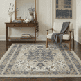 thumbnail image 3 of 5x7 Area Rugs for Living Room and Bedroom with Non Slip Backing Low Pile Light Weight Machine Washable Indoor Rug Persian Medallion Print Pattern, Dusty Blue, 3 of 6