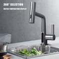thumbnail image 1 of Mezclador de agua fría y caliente con grifo de lavabo con rociador extraíble para baño y cocina, 1 of 5