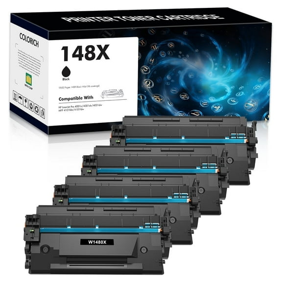 148X 148A Toner Cartridge with Chip Compatible for HP W1480X W1480A Laserjet Pro 4001dn MFP 4101fdw 4101fdn 4001n 4001dn 4001dw Black 4-Pack