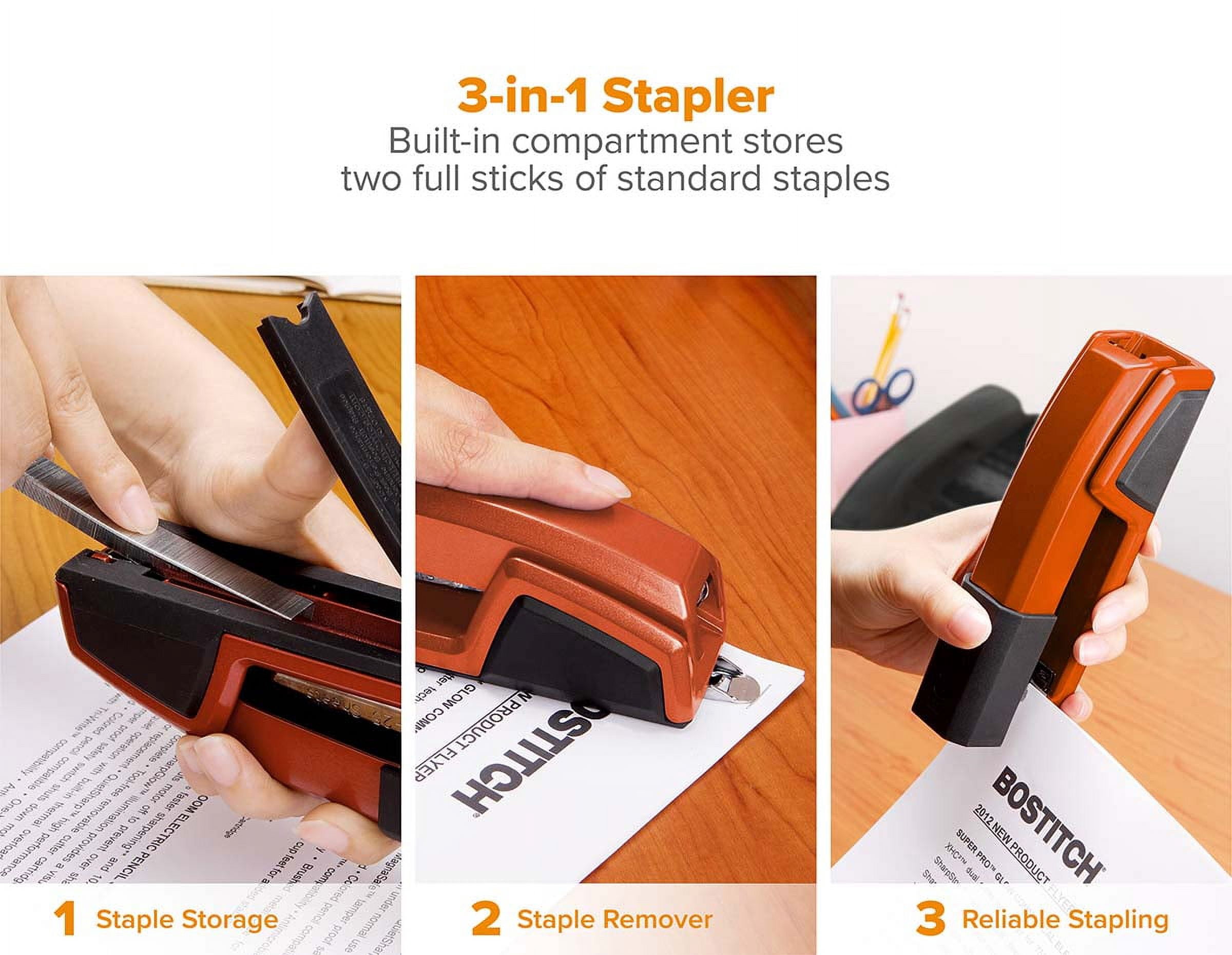 Bostitch Epic Desktop Stapler with Built-in Remover, Orange