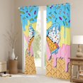 thumbnail image 3 of Manfei Watercolor Bowknot Blackout Curtains,Drippy Ice Cream Pattern Curtains Pack of 2 (42x84 Each), 3 of 6