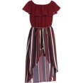 thumbnail image 2 of BluNight Collection Little Girls 2 Ways Ruffle Hi Lo Maxi Skirt Romper Belt Jumpsuit Romper USA 4-14, 2 of 4