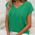 thumbnail image 3 of Hvyesh Womens Sweater Vest 2025 Summer V Neck Casual Sleeveless Sweaters Loose Cable Knit Pullover Tops, 3 of 7