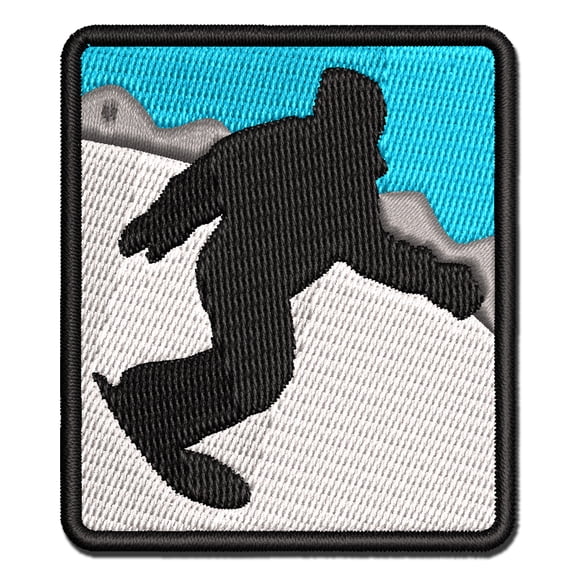 Snowboarder Carve Snow Applique Multi-Color Embroidered Iron-On Patch - 2.5 Inch Small