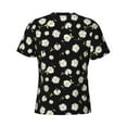 thumbnail image 6 of Vsdgher Daisies Flowers Print Men's Dry Fit Mesh Athletic Shirts Moisture Wicking Tennis T-Shirt Tops, 6 of 9