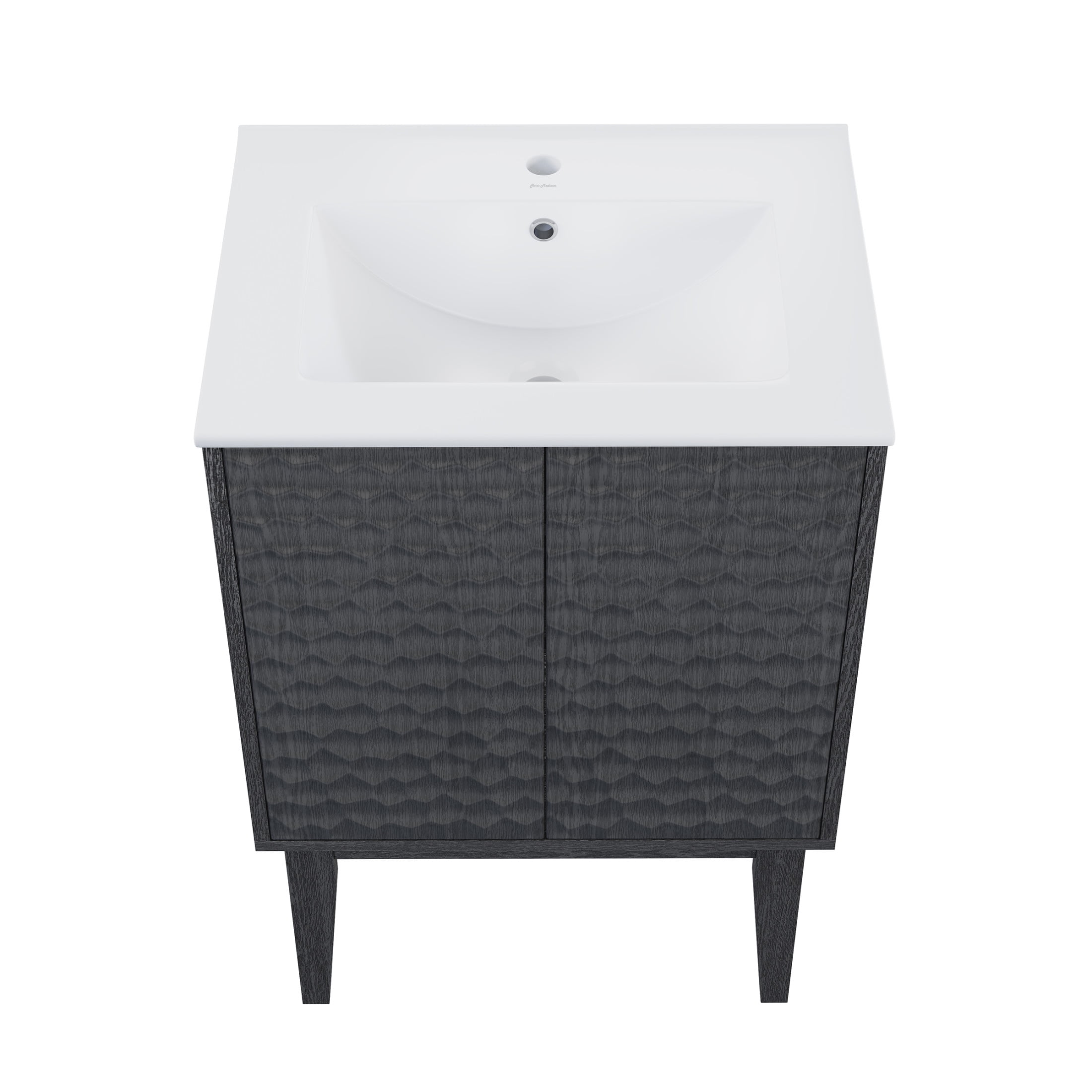 Bosse 24" Freestanding Bathroom Vanity in Black Oak with Sink Top