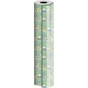 JAM Industrial Bulk Wrapping Paper, 1/Pack, Baby Train Metallic Gift Wrap, 1042.5 Sq Ft (1/2 Ream)