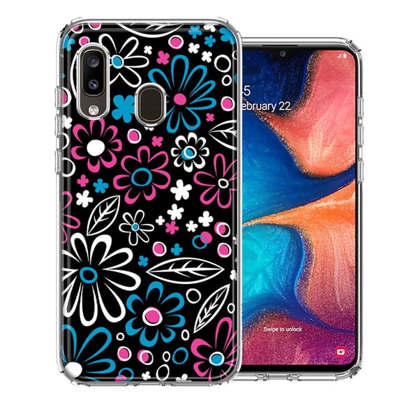 MUNDAZE For Samsung A20 Cute Daisies Design Double Layer Phone Case Cover