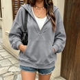 thumbnail image 3 of cocolona Pullover Hoodies for Women Deep V Neck Long Sleeve Trendy Sweatshirts Casual Solid Color Tops, 3 of 7