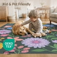 thumbnail image 4 of ODIKA 4'x6' Multicolor Floral Merrick Design Washable Area Rug Vibrant Botanical Pattern with Butterflies for Bedroom, Reading Nook, Pet Friendly & Non-Shedding, 4 of 7