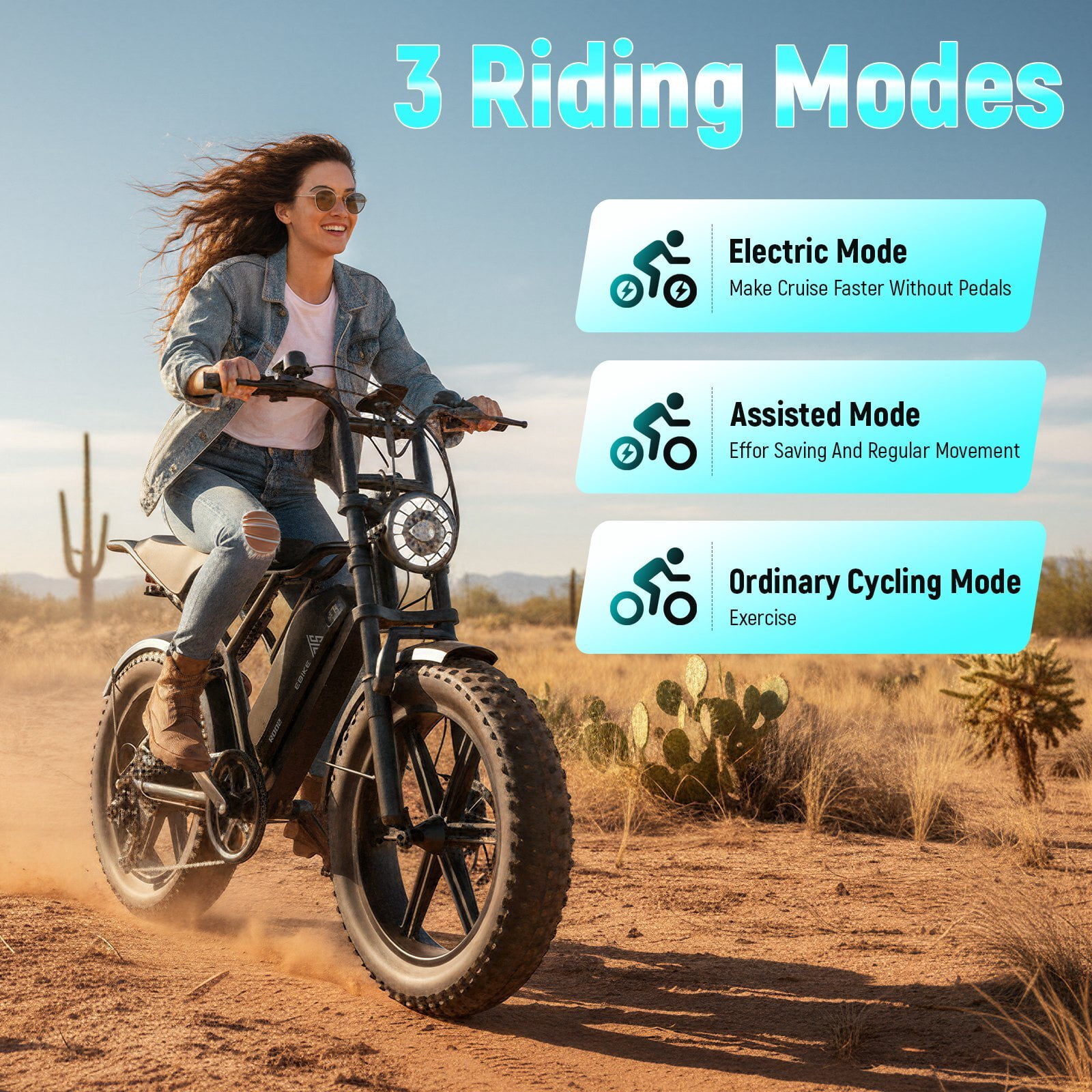 TST Electric Bike for Adults, 750W Motor, 20"x4" Fat Tire, 20Mph Speed EBike, Full Suspension E Mountain Bike, 48V/15AH, UL2849