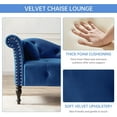 thumbnail image 6 of Velvet Chaise Lounge Zarler Indoor Modern Tufted Long Lounger with Pillow for Living Room Bedroom Office Blue, 6 of 9