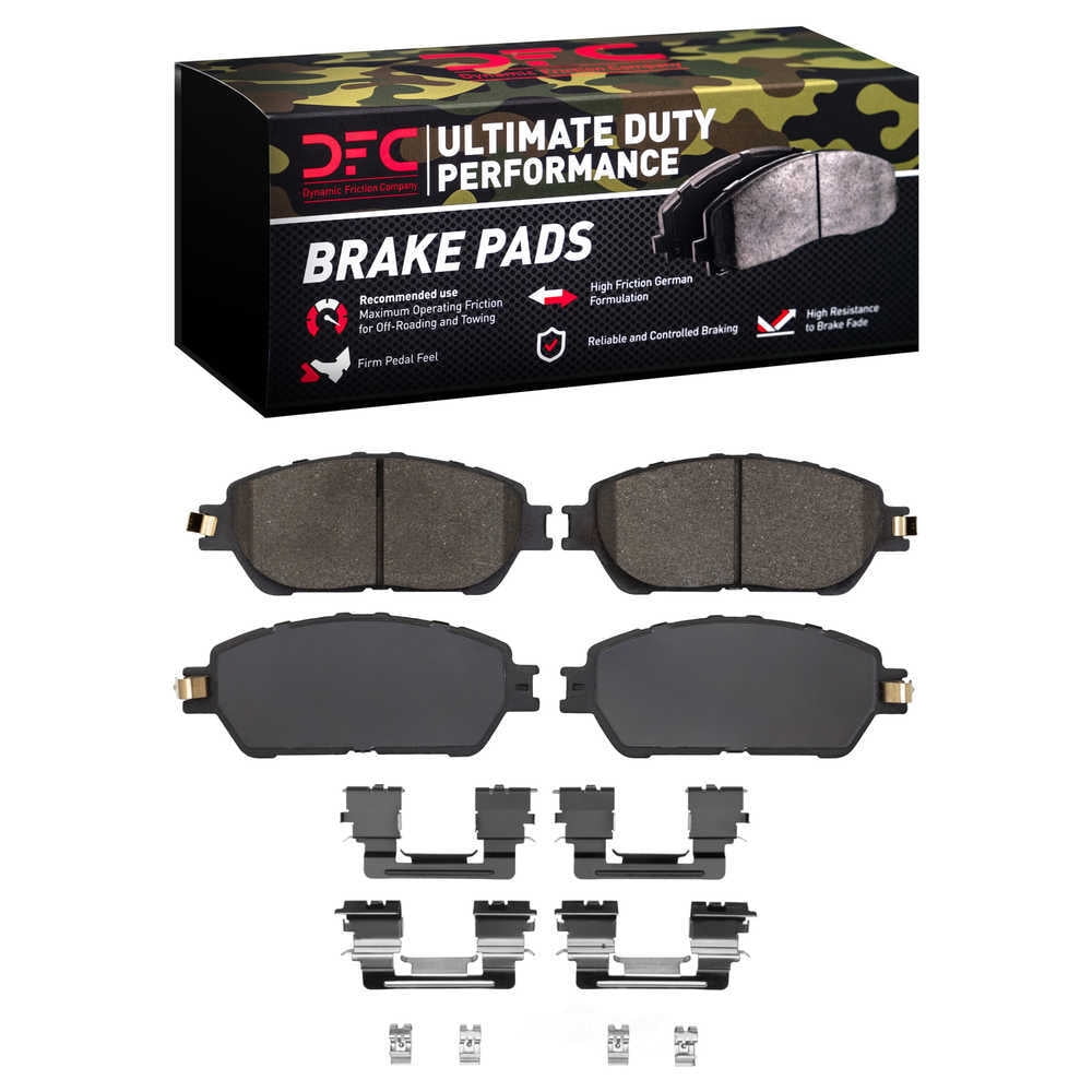 Dynamic Friction Company 1400-0906-12 DFC Ultimate Duty Performance Brake Pads and Hardware Kit
