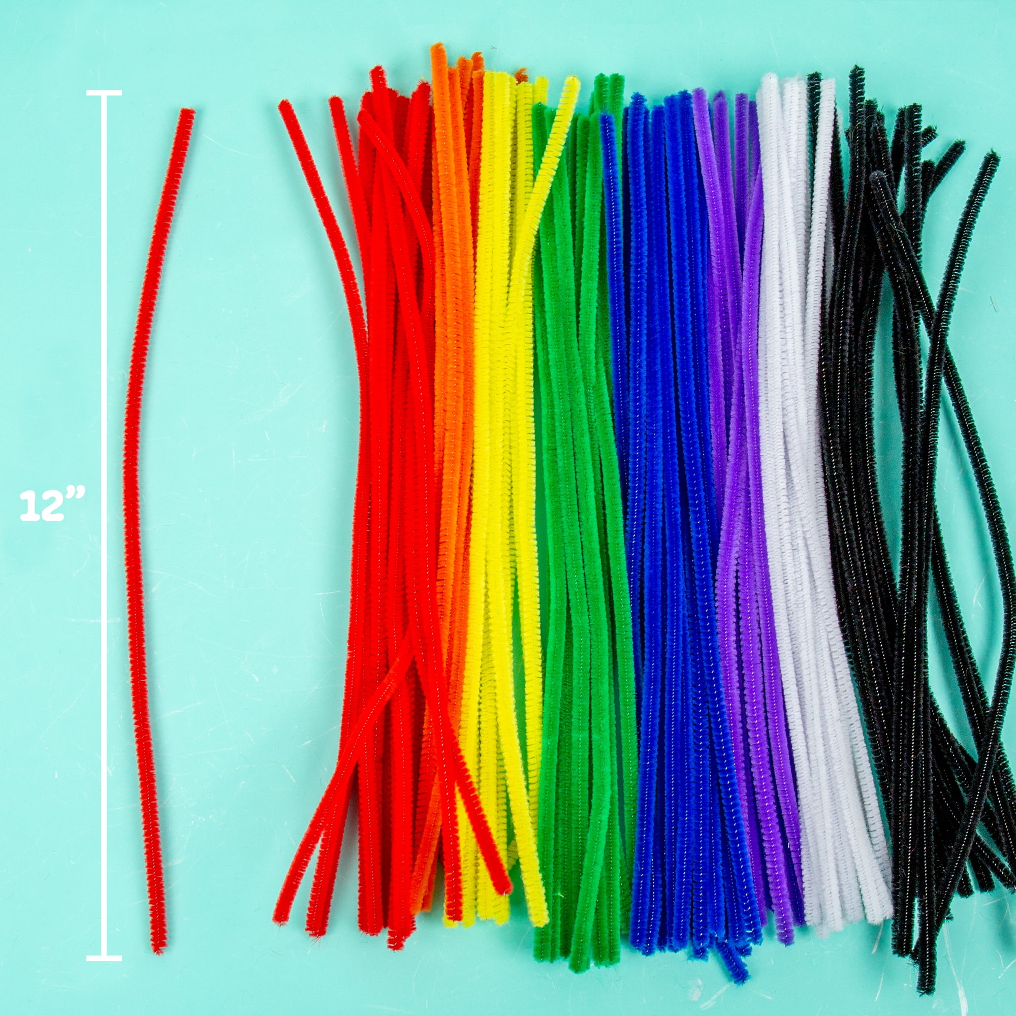 Hello Hobby Rainbow Fuzzy Sticks, 100-Pack