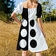 thumbnail image 5 of Vestido de verano de manga corta con diseño moderno en blanco y negro y círculos descentrados para mujer, vestido de fiesta, vestido de noche para mujer., 5 of 7