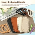 thumbnail image 5 of Crochet Bag Kit 4 Bag Base 8 D Shape Handle 2 Crochet Hook Leather Basket Bottom Plastic Handle Comfort Grip for Handmade Woven DIY, 5 of 9