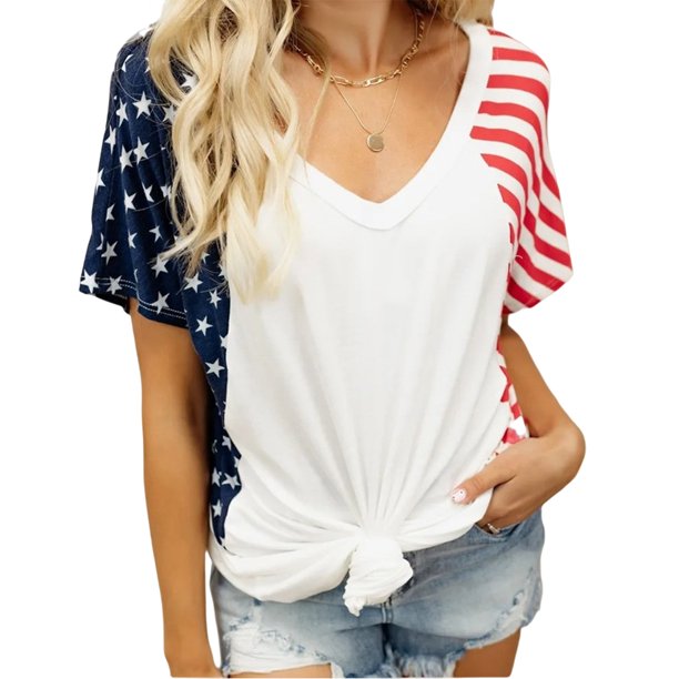 Camiseta De Verano Camiseta básica para mujer, ajuste holgado, moda, causal, vacaciones, vacaciones (blanco M) Cgtredaw Para estrenar