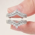 thumbnail image 3 of Newshe Wedding Bands for Women Crown Double Ring Enhancer for Engagement Rings 925 Sterling Silver Cubic Zirconia Size 7, 3 of 10