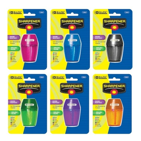 Bazic Products 1904-12 BAZIC Single Hole Sharpener with Receptacle Case of 12