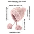 thumbnail image 3 of GPOECD Thickened Knitted Hat with Fuzzy Pom Poms for Outdoor Warmth and During Winter Activities Winter Hat for Women and Girls Z11B-White,One Size, 3 of 4