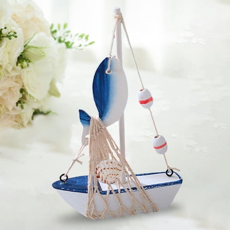 Mediterranean Sailboat Model Decoration Home Decor Sailing Boat Wood for Anniversary Living Room Birthdays Office Desk
