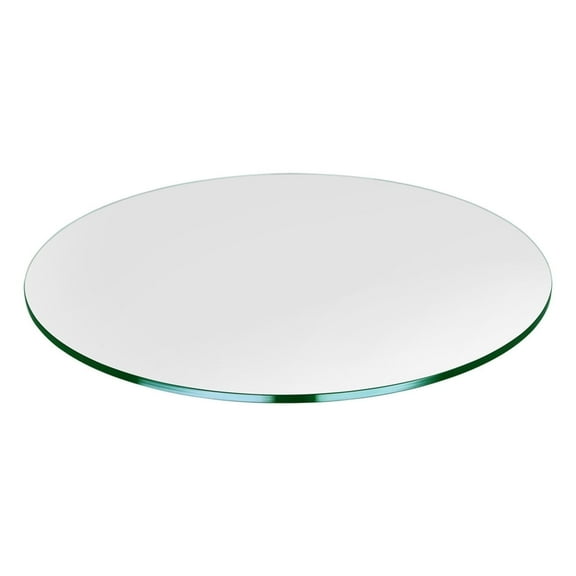 Dulles Glass 16" Round Table Top 3/8" Thick, Flat Polished Tempered Glass for Indoor Dining or Outdoor Patio, 7 Pounds