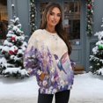 thumbnail image 3 of HELLHERO Hummingbird Daisy Flower Print Sweatshirt for Women Oversized Long Sleeve Crewneck Pullover Tops with Pocket Size L, 3 of 7