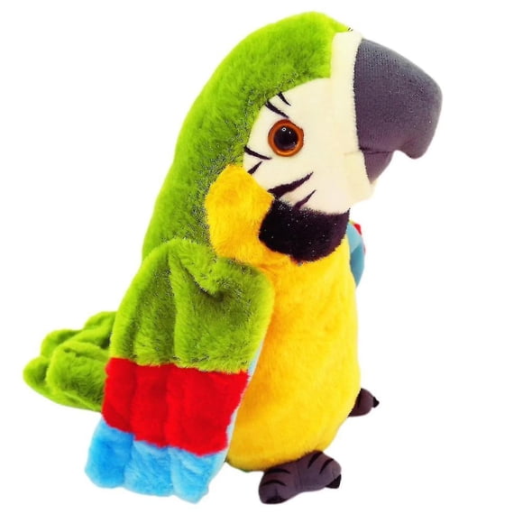 Talking Parrot Repeats What You Say Plush Animal Toy Electronic Parrot For Kids Gift_y