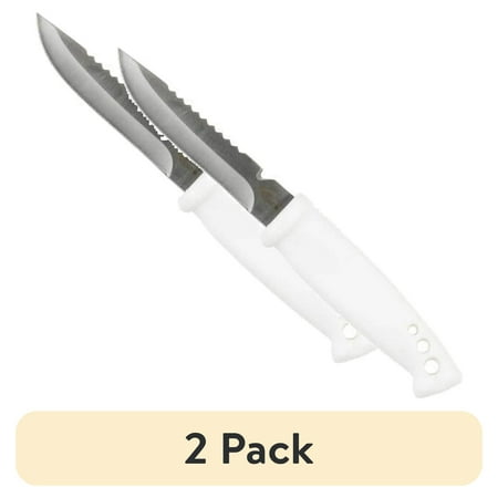 (2 pack) Danco Sports Eco 1 Series 4 Bait Knife Straight Edge White