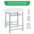 thumbnail image 5 of Gexandy Dining Table Set, Modern Dining Table and 2 Chairs, Small Kitchen Table Set for 2 with Wine Rack Breakfast Table and Chairs for Kitchen Home Apartment, White, 5 of 9