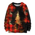 thumbnail image 2 of Women's Casual Long Sleeve Woolen Christmas Sweatshirt Fall Vacation Long Sleeve Pullover for Fall and Winter, Festive and Comfortable, Ideal as Christmas Sweaters for Women ,Wine,XL, 2 of 5