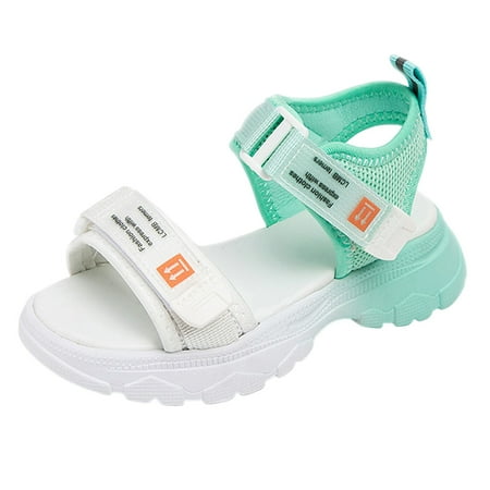 

ZRBYWB Children Shoes Platform Sandals Color Matching Soft Sole Beach Sports Sandals Summer Shoes