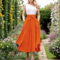 thumbnail image 2 of RUTAYY Elegant High Waist Skirt For Women Casual Bohemian Maxi Skirt With Pockets Asymmetrical Hem Solid Color Casual Travel Skirts, 2 of 6