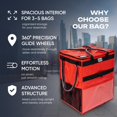 thumbnail image 3 of KELN Sac Fourre-Tout Roulant Rouge sur Roues &ndash; Chariot d'Épicerie Pliable Durable avec Fermeture Éclair Imperméable &ndash; Sac de Courses Pliable, 3 of 7