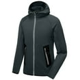 thumbnail image 7 of Little Donkey Andy Men's Winter Ultra Stretch Warm Fleece Running Jacket Thumb Holes Thermal Hooded Coat Hiking Dark Grey XL, 7 of 7