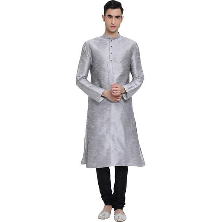 

Royal Kurta Men s Art Silk Kurta Pyjama (44 Silver)