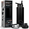 thumbnail image 1 of Termo para Café y Agua de Acero Inoxidable 40 Oz (1200 ml): Contiene 3 Tapas para Diferentes tipos de Bebidas, Ideal para Mantener la Temperatura Deseada (Black), 1 of 5