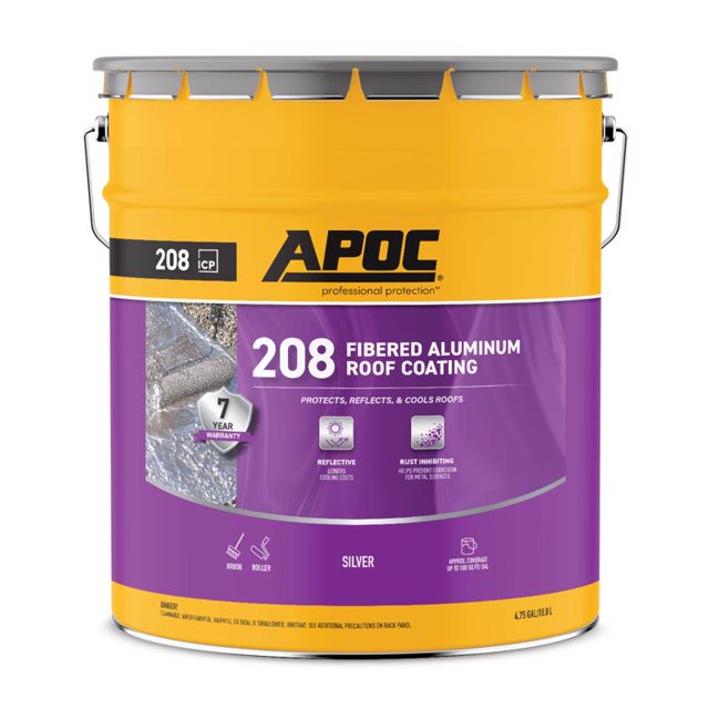 Revestimiento de techo APOC de aluminio con fibra plateada de alto brillo 18.9L