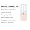 thumbnail image 4 of Snmubt Usb Juicer Cup Fruit Portable Rechargeable /Juicing Mixing Crush Ice Blenders 500Ml Water Bottle (Pink), 4 of 6
