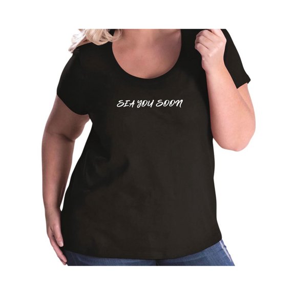 Sea You Soon Womens Plus Size Scoopneck Tee