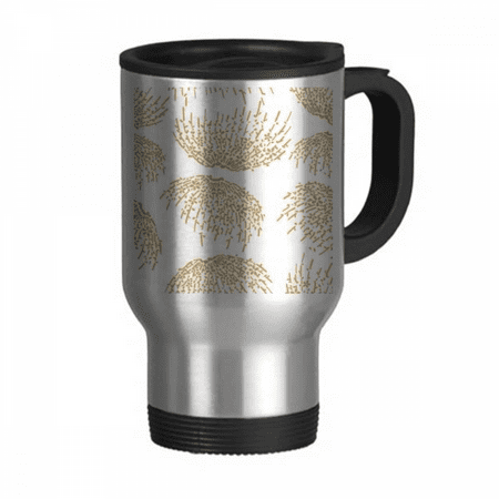 

White Japanese Culture Autumn Travel Mug Flip Lid Stainless Steel Cup Car Tumbler Thermos
