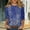 Blue, variant on Womens Tops Summer Solid 3/4 Sleeve Crew Neck Loose Casual Tee Spring Tops for Women