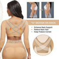 thumbnail image 3 of Womens Shapewear 3/4 Sleeve Arm Shaper Front Closure Compression Bra Post Surgery Posture Corrector Tank Top, 3 of 5