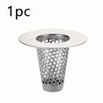 thumbnail image 1 of Colador de fregadero de baño de acero inoxidable, acabado cepillado con arena, adecuado for orificios de drenaje de 1,2 a 1,6 pulgadas, diseño de metal duradero, tapón de bañera moderno y hermoso, 1 of 6