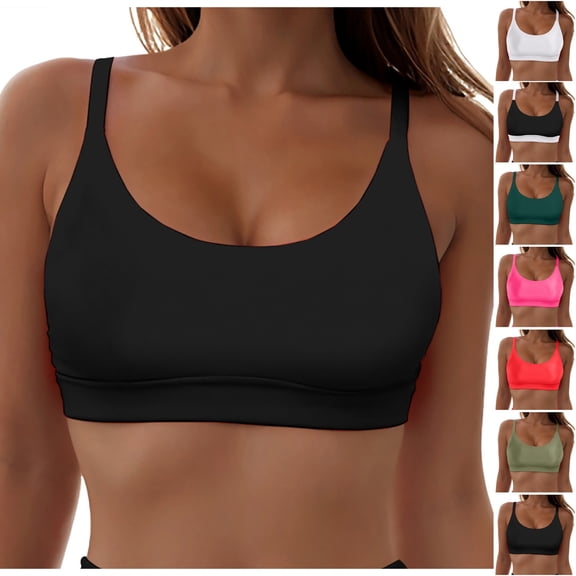 COMVALUE Women 2026 Sport Bra Swimsuit Top - Swim Bra Bikini Top Only Scoop Neck Bathing Top (Army Green, XL)