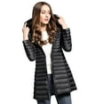 thumbnail image 2 of Elezay Women Lightweight Down Jacket Long Jacket Winter Down Coat Windproof Puffer Coats Hooded Packable Black L, 2 of 7