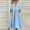 01 Light Blue, variant on Women's Formal Dresses, Women's Large Loose Cotton Linen Lace Collar Five Quarter Sleeve Medium Length Dress